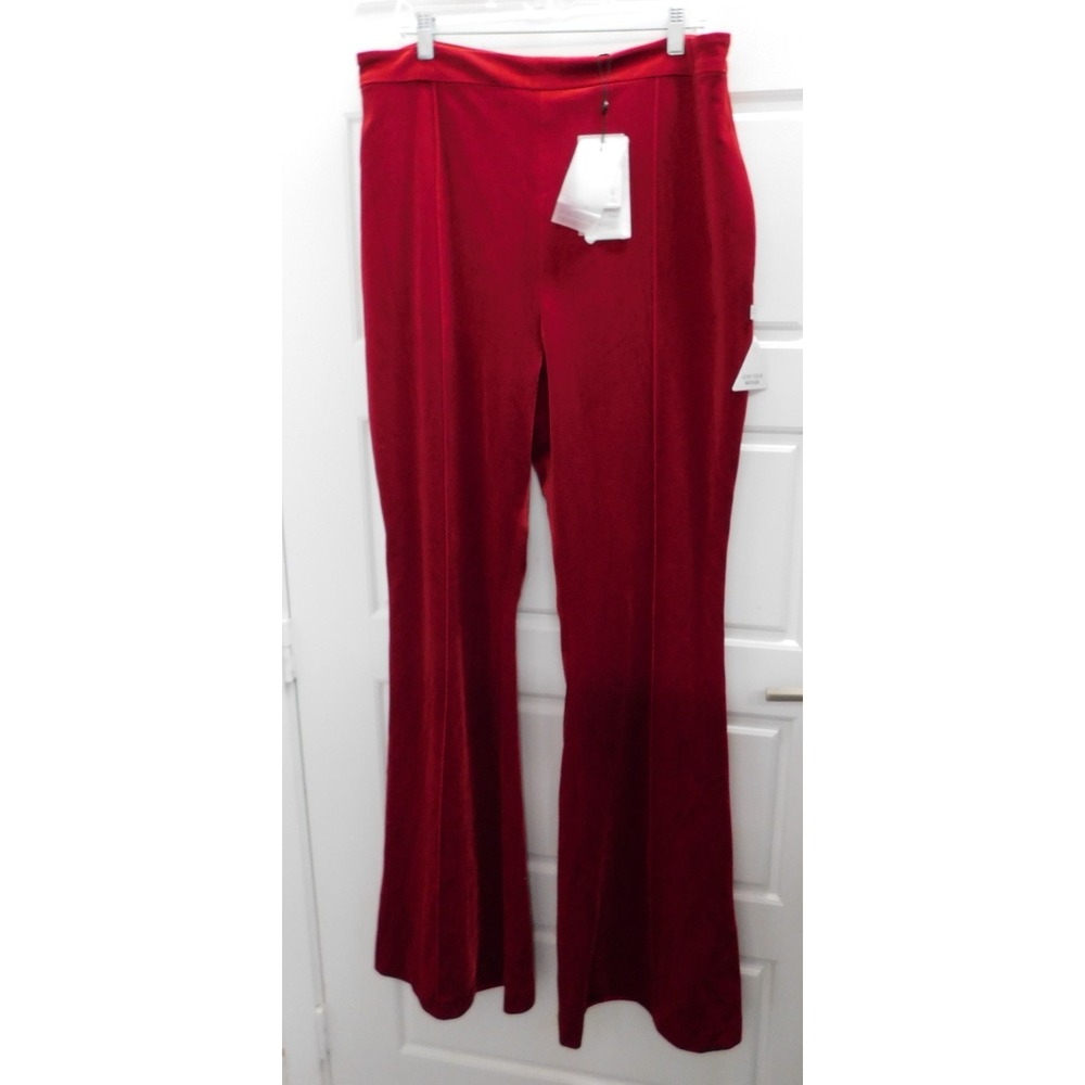 Nadine Merabi Beatrice Red Velvet Pants Christmas‎ $315rt XXL